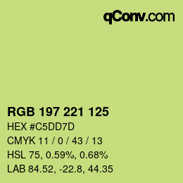 Color code: RGB 197 221 125 | qconv.com