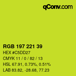 Color code: RGB 197 221 39 | qconv.com