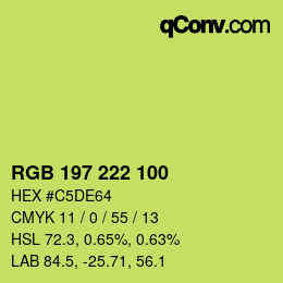 Color code: RGB 197 222 100 | qconv.com