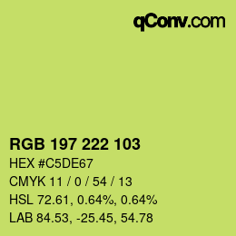 Color code: RGB 197 222 103 | qconv.com