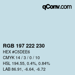 Farbcode: RGB 197 222 230 | qconv.com