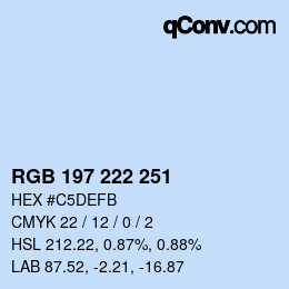 Color code: RGB 197 222 251 | qconv.com