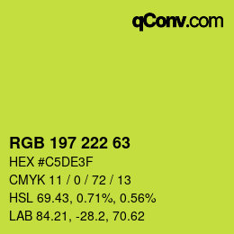 Código de color: RGB 197 222 63 | qconv.com