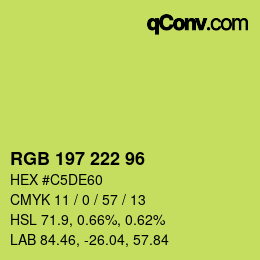 カラーコード: RGB 197 222 96 | qconv.com