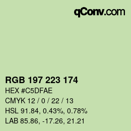 Color code: RGB 197 223 174 | qconv.com