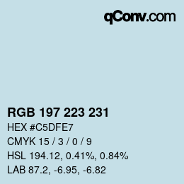 カラーコード: RGB 197 223 231 | qconv.com