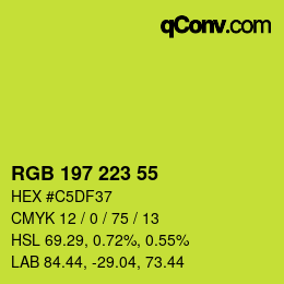 Color code: RGB 197 223 55 | qconv.com