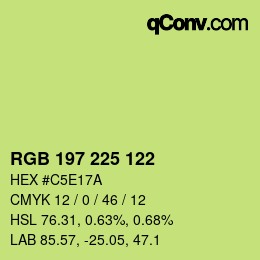 Color code: RGB 197 225 122 | qconv.com
