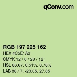 Color code: RGB 197 225 162 | qconv.com