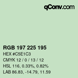 Code couleur: RGB 197 225 195 | qconv.com