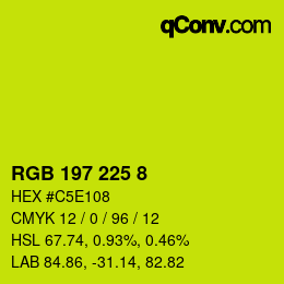 カラーコード: RGB 197 225 8 | qconv.com