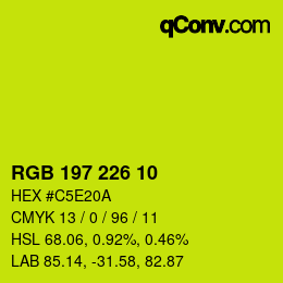 Color code: RGB 197 226 10 | qconv.com