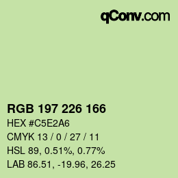 Color code: RGB 197 226 166 | qconv.com