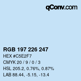 Color code: RGB 197 226 247 | qconv.com