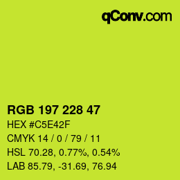 Farbcode: RGB 197 228 47 | qconv.com