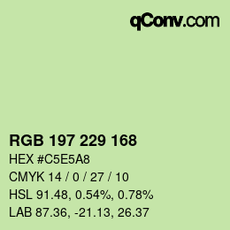 カラーコード: RGB 197 229 168 | qconv.com