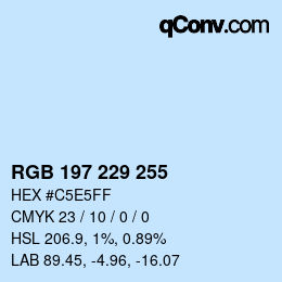 Color code: RGB 197 229 255 | qconv.com