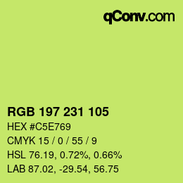 Color code: RGB 197 231 105 | qconv.com
