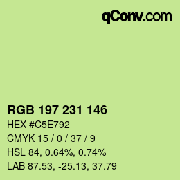 Color code: RGB 197 231 146 | qconv.com