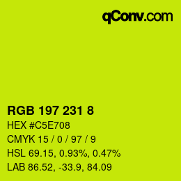 Color code: RGB 197 231 8 | qconv.com