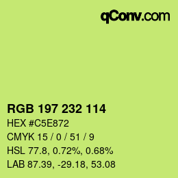 Color code: RGB 197 232 114 | qconv.com