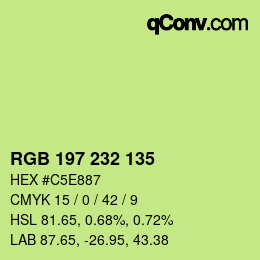 Color code: RGB 197 232 135 | qconv.com