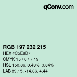 Farbcode: RGB 197 232 215 | qconv.com