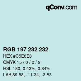 Code couleur: RGB 197 232 232 | qconv.com