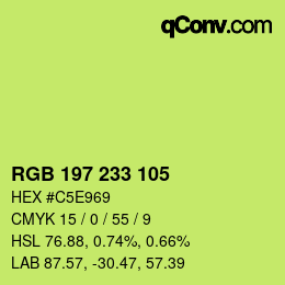 Color code: RGB 197 233 105 | qconv.com