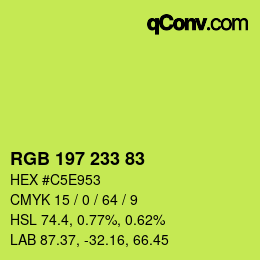 カラーコード: RGB 197 233 83 | qconv.com