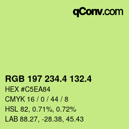カラーコード: RGB 197 234.4 132.4 | qconv.com