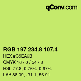 カラーコード: RGB 197 234.8 107.4 | qconv.com
