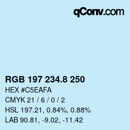Color code: RGB 197 234.8 250 | qconv.com