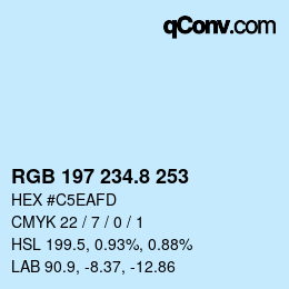 Color code: RGB 197 234.8 253 | qconv.com