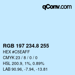 カラーコード: RGB 197 234.8 255 | qconv.com