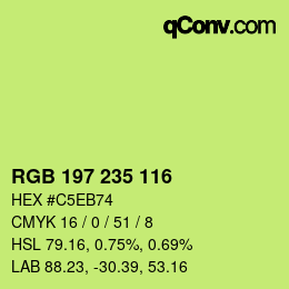 カラーコード: RGB 197 235 116 | qconv.com