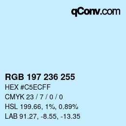 カラーコード: RGB 197 236 255 | qconv.com