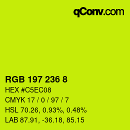 Farbcode: RGB 197 236 8 | qconv.com
