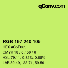 Color code: RGB 197 240 105 | qconv.com