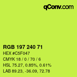 Color code: RGB 197 240 71 | qconv.com
