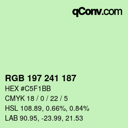 Color code: RGB 197 241 187 | qconv.com