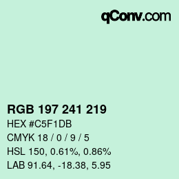 Color code: RGB 197 241 219 | qconv.com