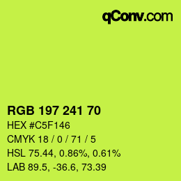 Color code: RGB 197 241 70 | qconv.com