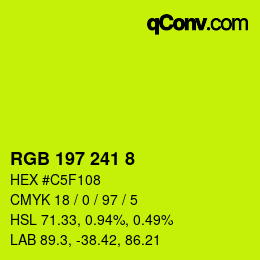 カラーコード: RGB 197 241 8 | qconv.com