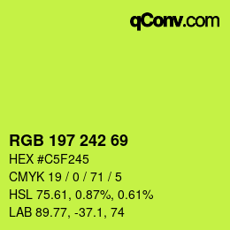 Color code: RGB 197 242 69 | qconv.com