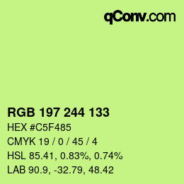 Farbcode: RGB 197 244 133 | qconv.com