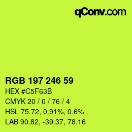 Color code: RGB 197 246 59 | qconv.com