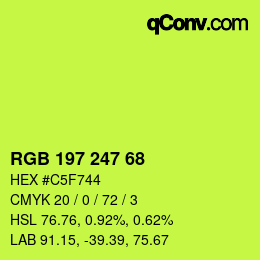 カラーコード: RGB 197 247 68 | qconv.com