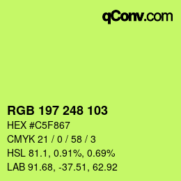 Color code: RGB 197 248 103 | qconv.com