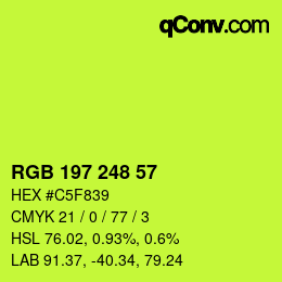 Color code: RGB 197 248 57 | qconv.com